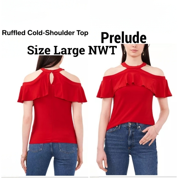 Prelude Tops - $9 PRELUDE COLD SHOULDER TOP NWT